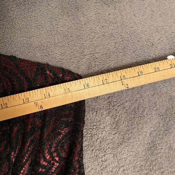 Strapless Red & Black Lace Fit & Flare Womens Dress Size M - Picture 8 of 10